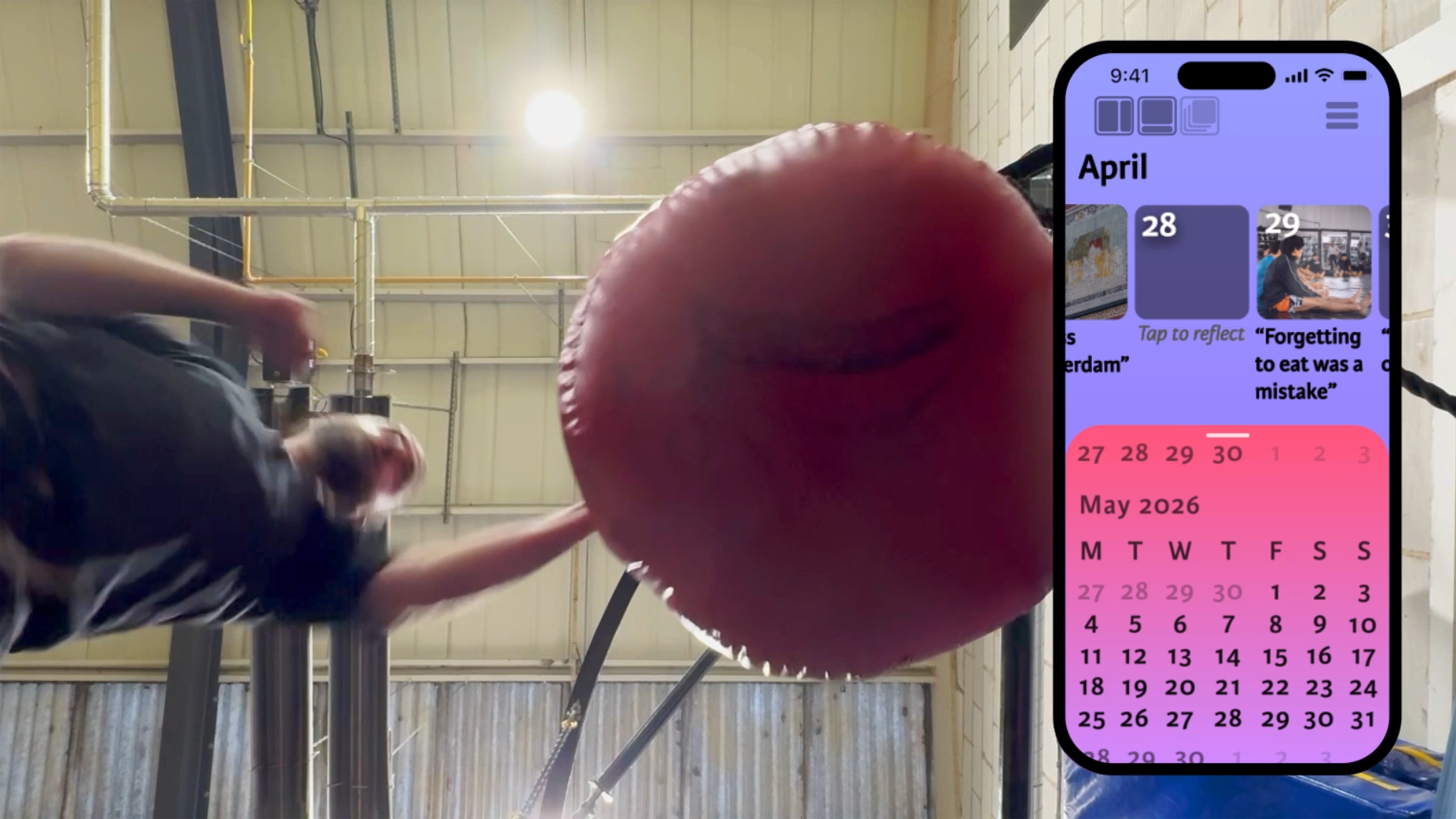 Frame from live action martial arts sting ad video